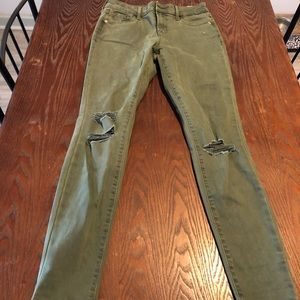 Old navy size 2 green distressed skinny jean